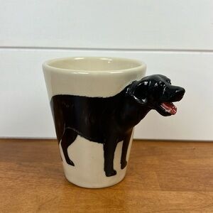 Unique Black lab mug with dog head as “handle” Labrador retriever